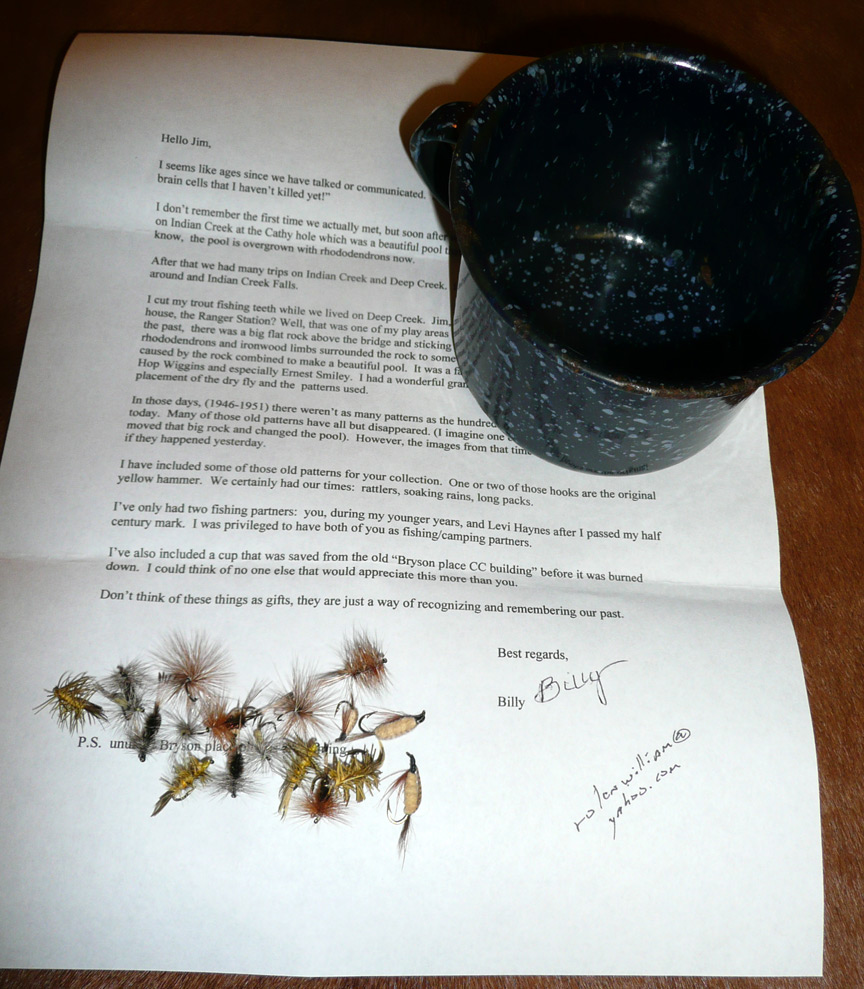 Letter from Bill Rolen with coffee cup and flies