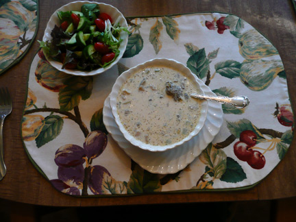 A steaming bowl of morel soup, with a green salad and perhaps some homemade bread, makes a mighty fine meal.